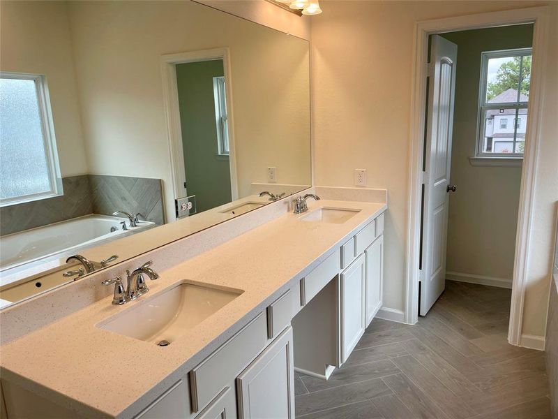 Double sinks in owner's bath