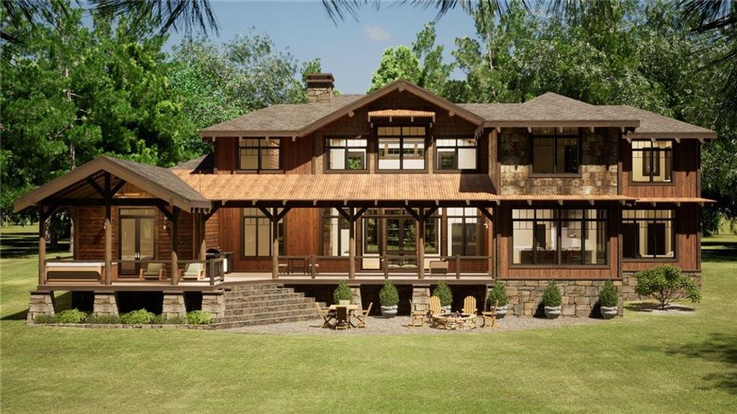 Front exterior of a new home in , Blue Ridge, GA, highlighting curb appeal (Image 12).