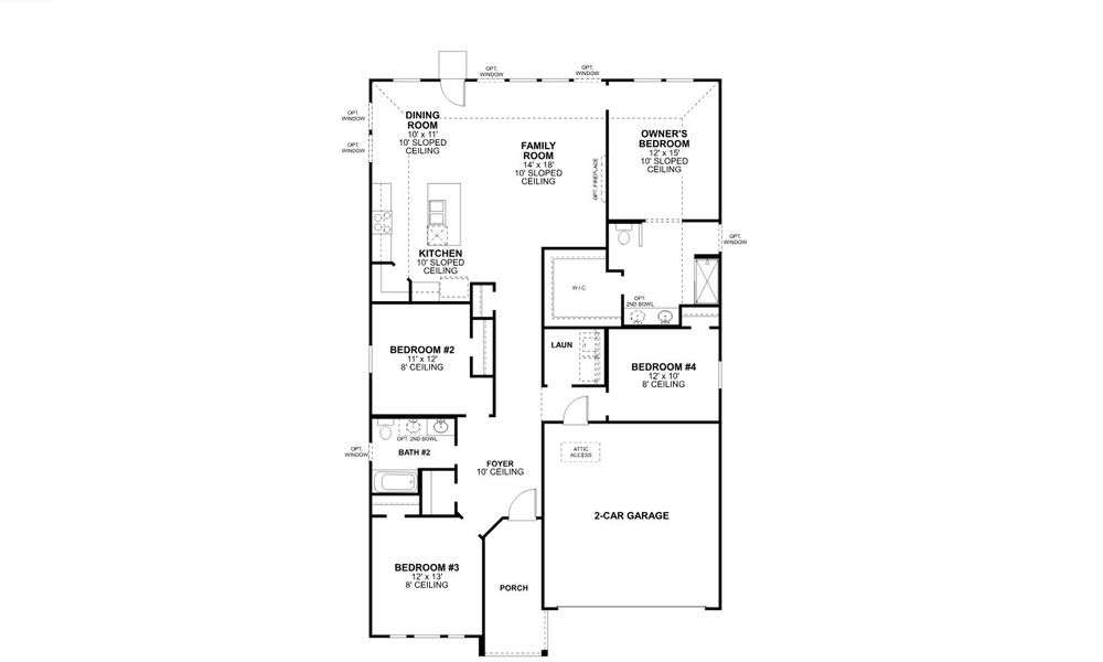 2D floor plan layout for the Shipton - 40' Smart Series by M/I Homes in Lane Ranch, Sanger, TX (Image 3).