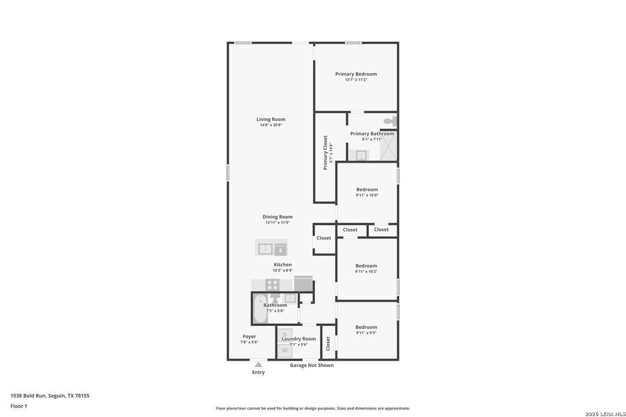 2D floor plan layout of this home in Swenson Heights, Seguin, TX (Image 4).