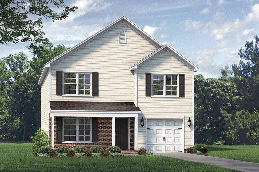 Representative exterior photo of a completed home built from the Vermont by Keystone Homes NC in Brassfield Meadows, Burlington, NC (Image 30). Representative exterior photo of a completed home built from the Vermont by Keystone Homes NC in Brassfield Meadows, Burlington, NC (Image 30).