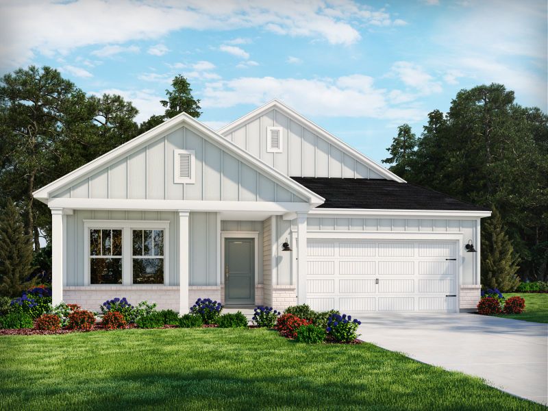 Representative exterior photo of a completed home built from the Newport by Meritage Homes in Clear Pond - The Coastline Series, Myrtle Beach, SC (Image 1).