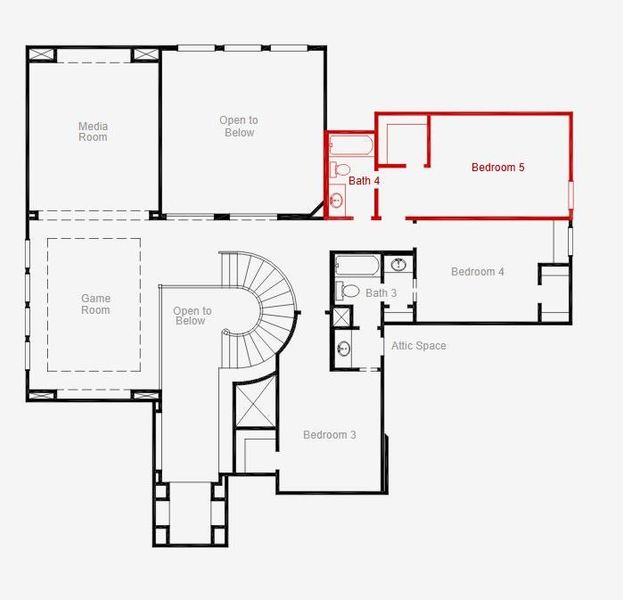 2D floor plan layout of this home in Painted Tree, McKinney, TX (Image 3).