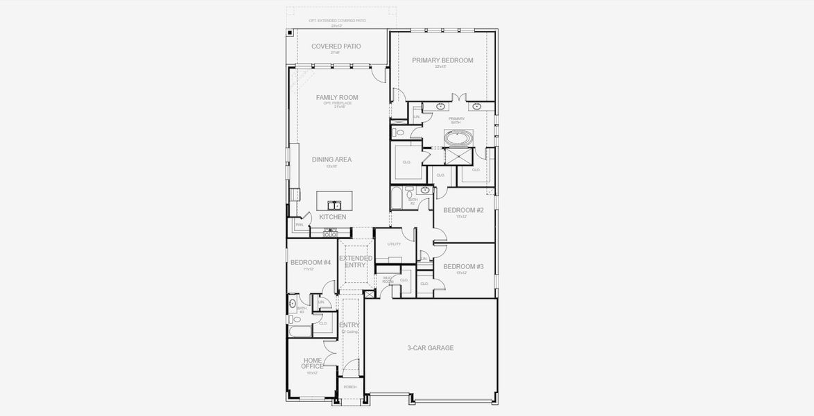 2D floor plan layout for the 2695M by Perry Homes in Windborne 100', Schertz, TX (Image 3). 2D floor plan layout for the 2695M by Perry Homes in Windborne 100', Schertz, TX (Image 3).