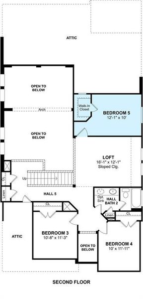 The Elmore floor plan by K. Hovnanian® Homes. 2nd Floor shown. *Prices, plans, dimensions, features, specifications, materials, and availability of homes or communities are subject to change without notice or obligation.