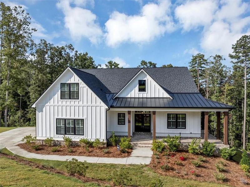 Front exterior of a new home in , Ball Ground, GA, highlighting curb appeal (Image 30).