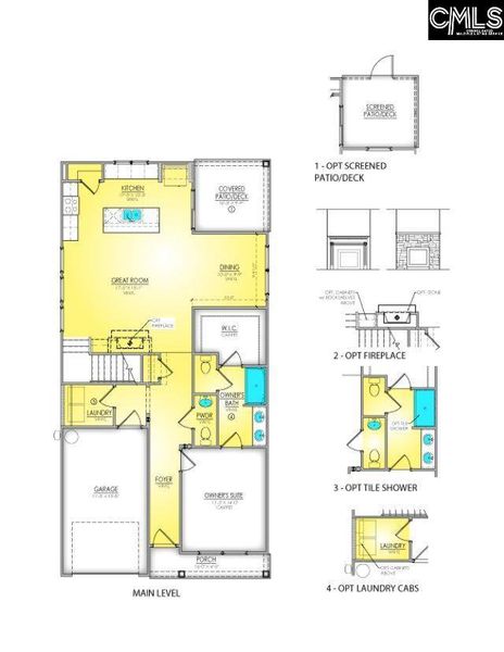 2D floor plan layout of this home in Bickley Station, Irmo, SC (Image 3).