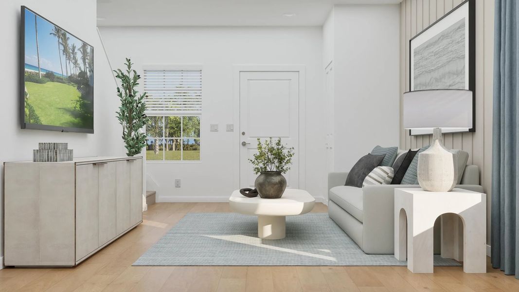 Family room located off front door