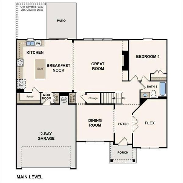 2D floor plan layout of this home in Parkview Estates, South Fulton, GA (Image 6).