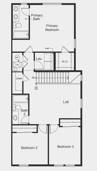 2D floor plan layout for the Plan 1672 Modeled by KB Home in The Nest Villas at Canyon Creek, Erie, CO (Image 10).