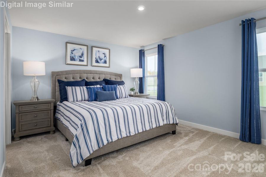 Your private primary haven - windows, warmth, and room to relax.