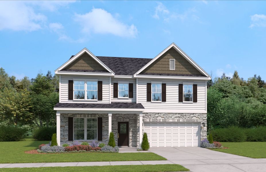 Representative exterior photo of a completed home built from the The Shiloh by Stanley Martin Homes in Zanes Creek, Inman, SC (Image 11).