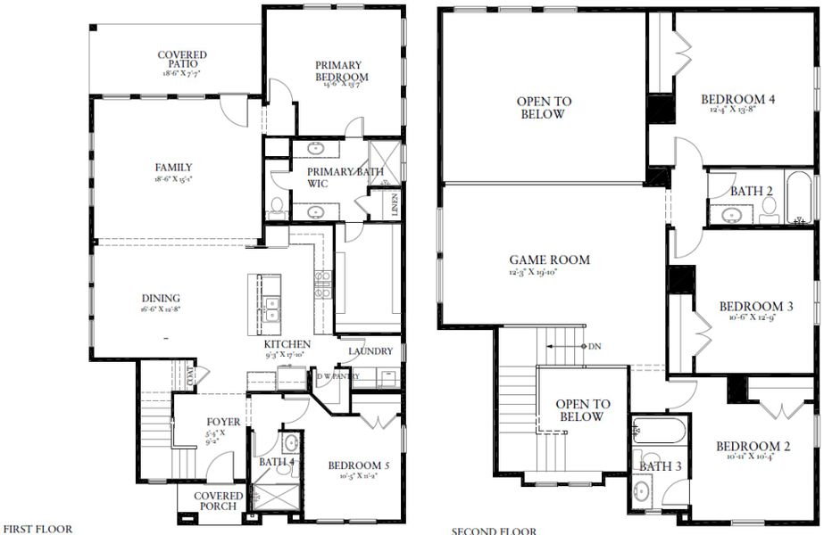 2D floor plan layout for the Homestead by Pacesetter Homes in Easton Park, Austin, TX (Image 3). 2D floor plan layout for the Homestead by Pacesetter Homes in Easton Park, Austin, TX (Image 3).