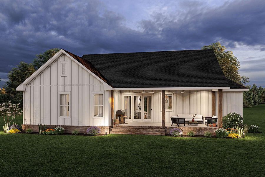 Representative exterior photo of a completed home built from the Clover by Zeal Home Builders in Parallel Pastures, Poolville, TX (Image 17). Representative exterior photo of a completed home built from the Clover by Zeal Home Builders in Parallel Pastures, Poolville, TX (Image 17).