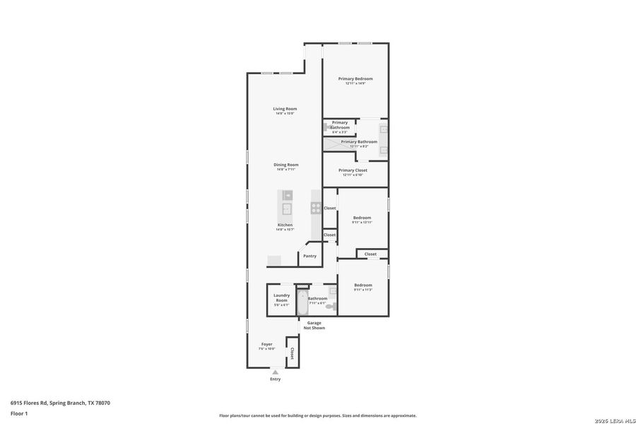 2D floor plan layout of this home in Juniper Ranch, Spring Branch, TX (Image 4).