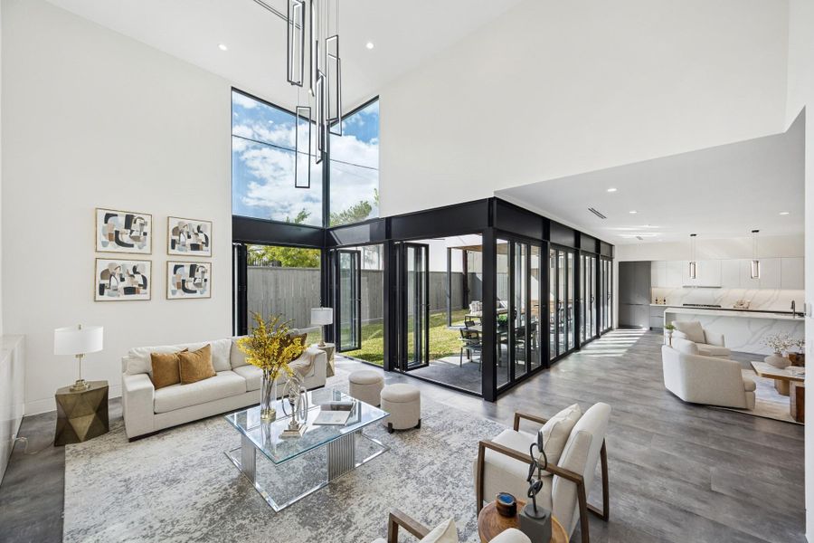 Formal living area with double height ceiling