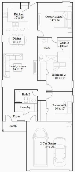 2D floor plan layout of this home in Moore Landing, Magnolia, TX (Image 3).
