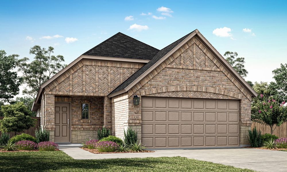 Representative exterior photo of a completed home built from the Meridian by Pacesetter Homes in Elevon, Lavon, TX (Image 2). Representative exterior photo of a completed home built from the Meridian by Pacesetter Homes in Elevon, Lavon, TX (Image 2).