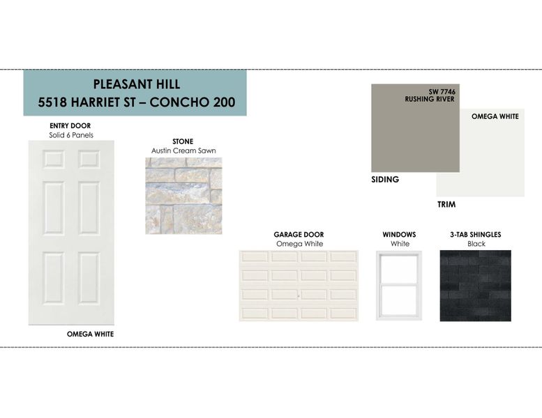 Sample of building materials used in homes in Pleasant Hill, Bryan (Image 3). Sample of building materials used in homes in Pleasant Hill, Bryan (Image 3).