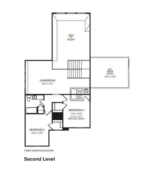 2D floor plan layout of this home in Wolf Ranch West Bend - 60', Georgetown, TX (Image 3).