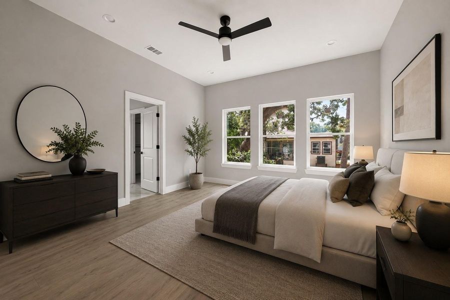 Master area virtually staged