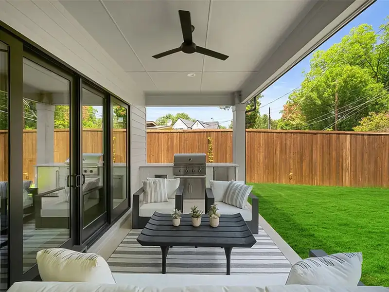 Exterior details and patio area of a home in , Dallas (Image 3). Exterior details and patio area of a home in , Dallas (Image 3).