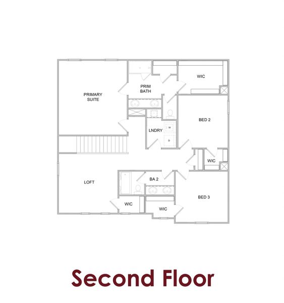 2D floor plan layout for the Briar by Chafin Communities in Fowler Farms, Auburn, GA (Image 5).