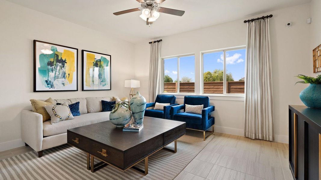 Furnished interior view inside a new home in Saddle Creek Twinhomes, Georgetown (Image 15). Furnished interior view inside a new home in Saddle Creek Twinhomes, Georgetown (Image 15).