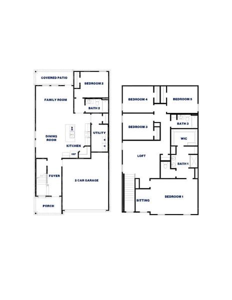 2D floor plan layout of this home in Maple Woods, Hockley, TX (Image 5).