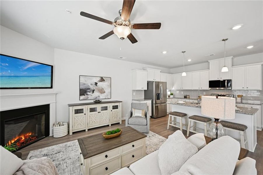 Furnished interior view inside a new home in Chastain Heights, Woodstock (Image 12). Furnished interior view inside a new home in Chastain Heights, Woodstock (Image 12).