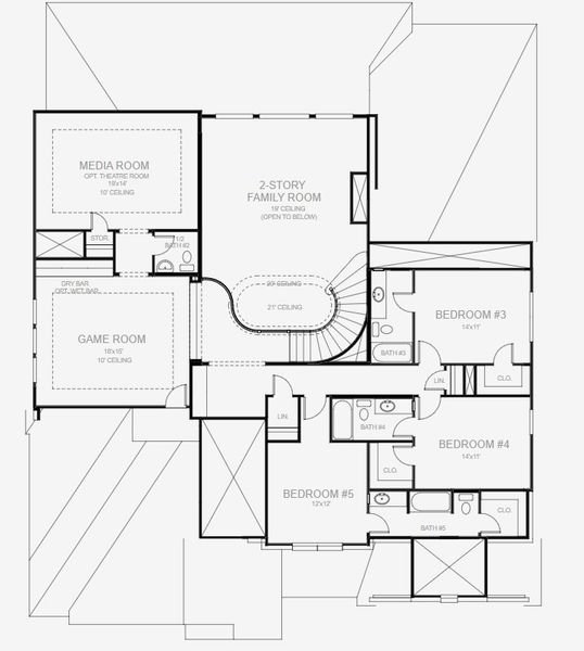Image 5 representing the 4994W by Perry Homes in Palmera Ridge 70', Leander, TX. Image 5 representing the 4994W by Perry Homes in Palmera Ridge 70', Leander, TX.