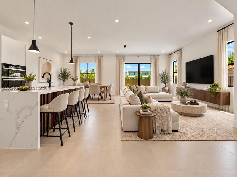 Furnished interior view inside a new home in , Miami (Image 7).