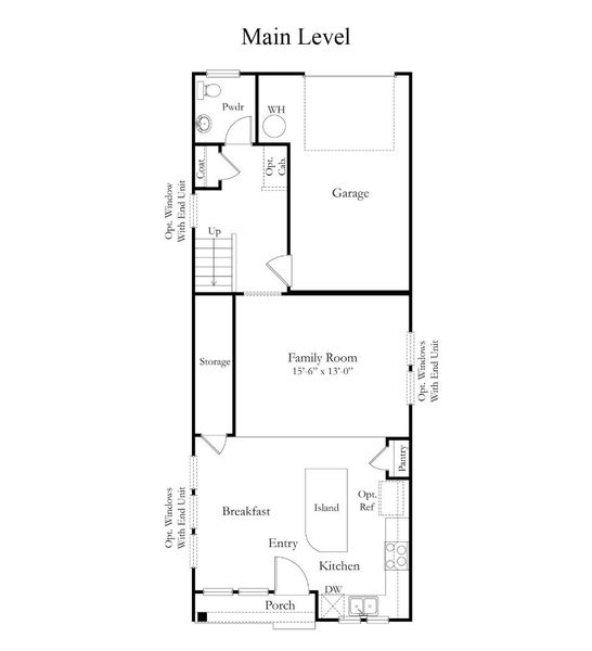 2D floor plan layout for the Rochester by DRB Homes in Trailside at Drayton Mills, Spartanburg, SC (Image 6).