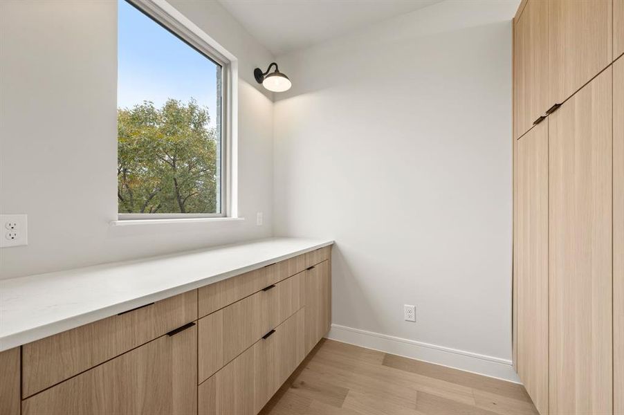 You'll enjoy working from home in this fully decked out pocket office!