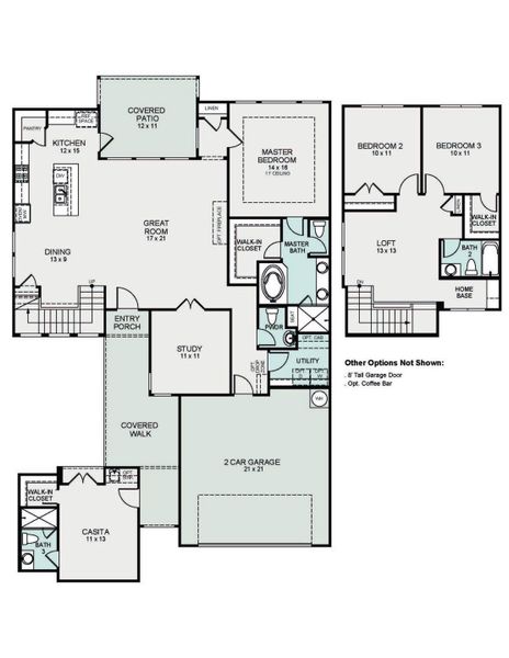 Polperro Floor Plan Layout in Audubon 60's, Magnolia | Sitterle Homes