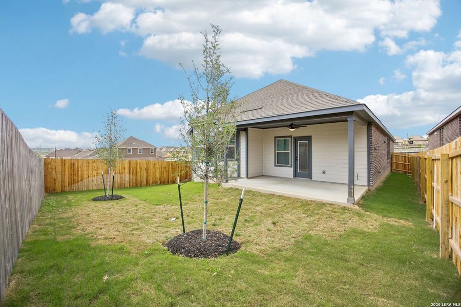 Exterior details and patio area of a home in Arcadia Ridge - Premier Series, San Antonio (Image 26).