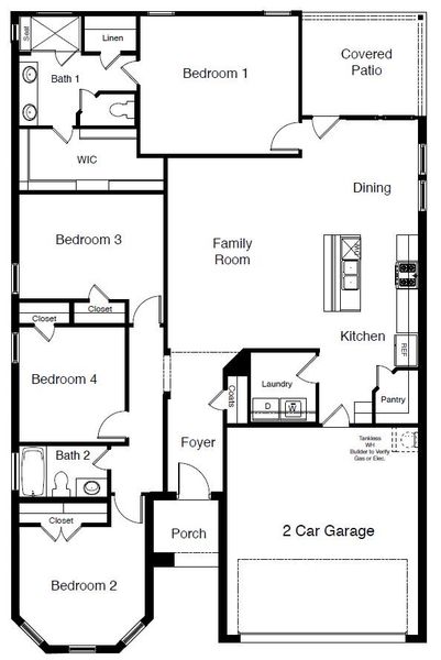 2D floor plan layout of this home in Bluestem, Rhome, TX (Image 4).