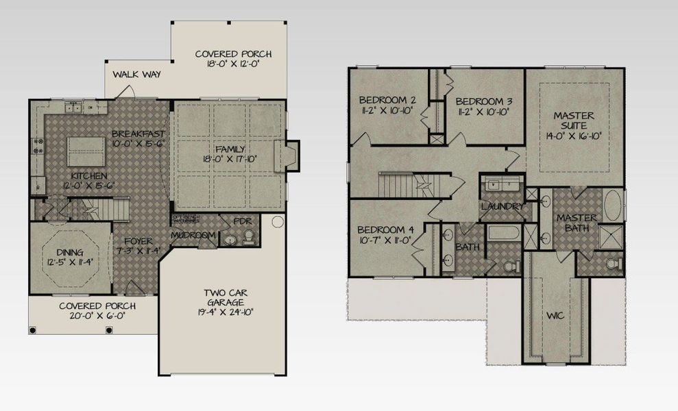 2D floor plan layout for the Cedar by American Homesmith in Plantation Harbor Havelock, Land O' Lakes, FL (Image 4).