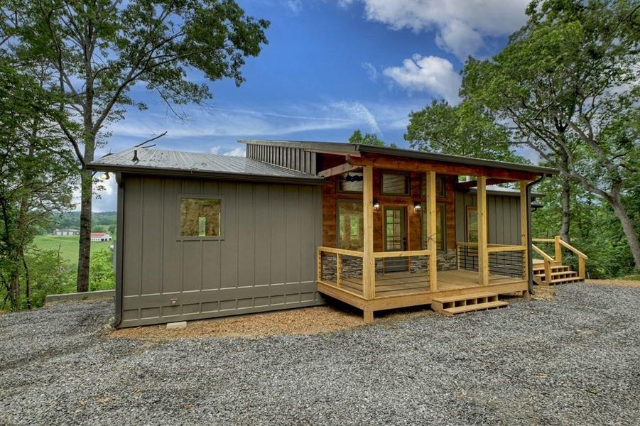 Front exterior of a new home in , Blue Ridge, GA, highlighting curb appeal (Image 22).