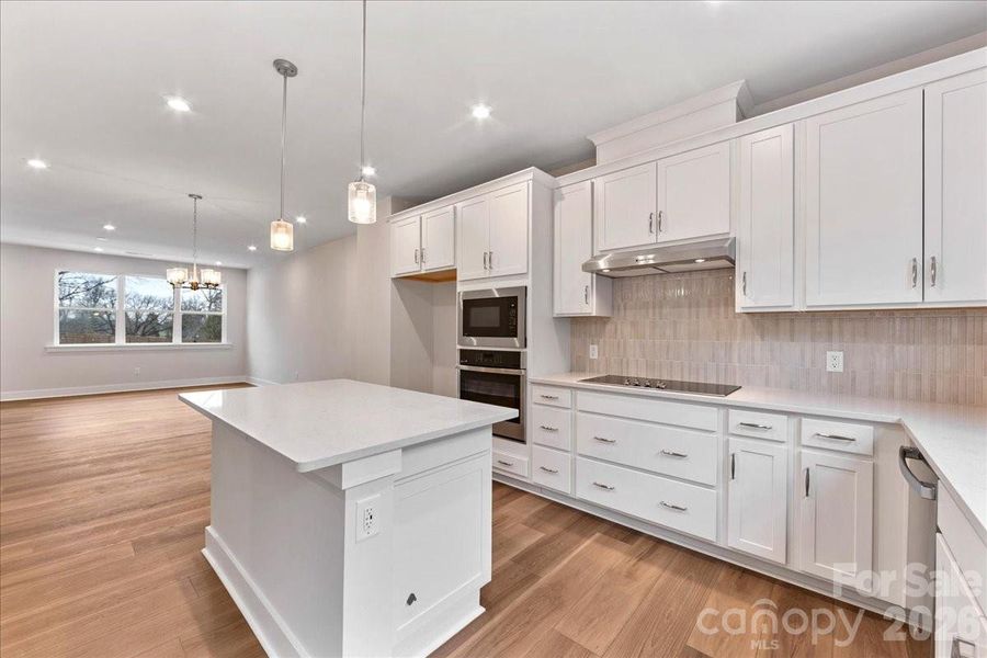 Gourmet Kitchen with White Cabinets and White Countertops