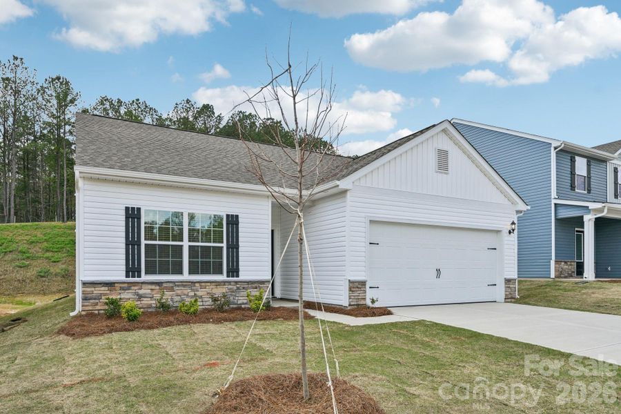 Front exterior of a new home in Willow Estates, Shelby, NC, highlighting curb appeal (Image 19).