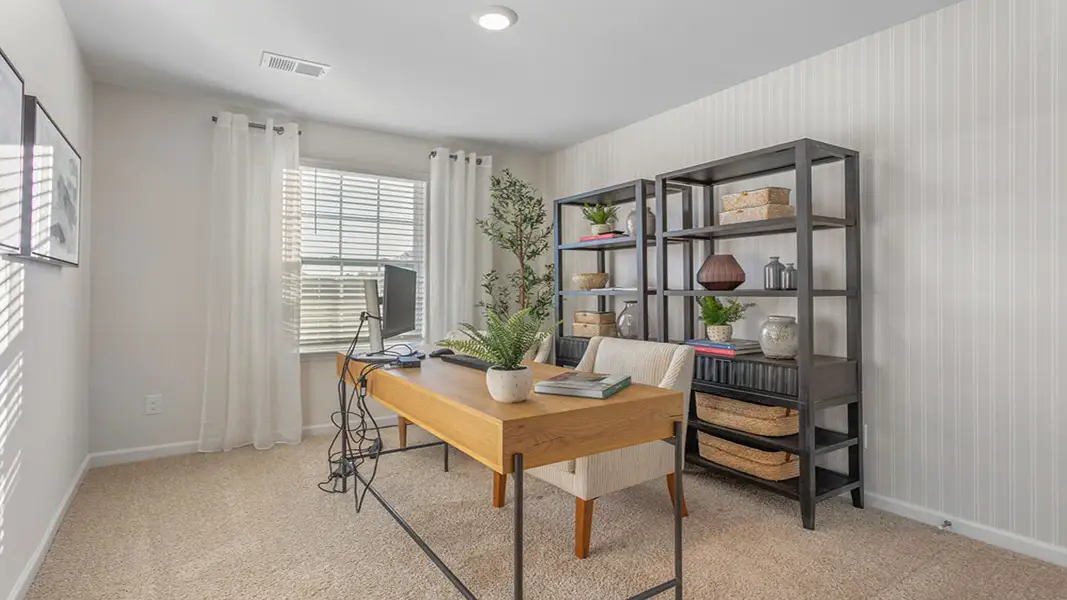 Furnished interior view inside a new home in The Gables at Edinborough Townes, Gibsonville (Image 5).