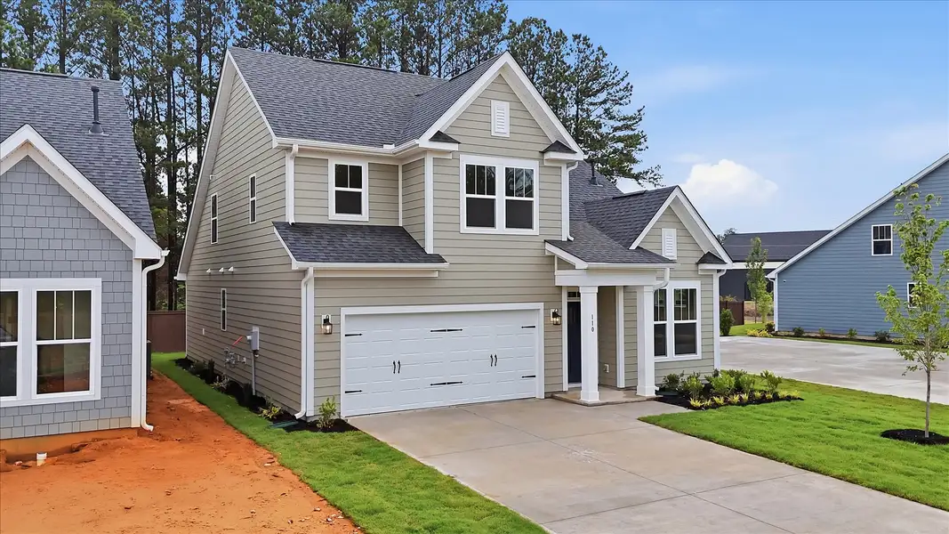 Front exterior of a new home in Barton Hollow Single Family Homes, Fountain Inn, SC, highlighting curb appeal (Image 20).