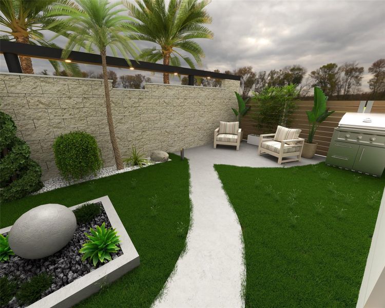 ~700 sqft of turf — green all year, mowed never ~700 sqft of turf — green all year, mowed never