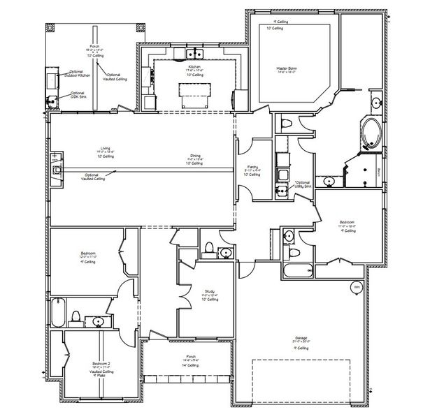 2D floor plan layout for the The Addison by Reece Homes in Greens Prairie Reserve, College Station, TX (Image 4). 2D floor plan layout for the The Addison by Reece Homes in Greens Prairie Reserve, College Station, TX (Image 4).