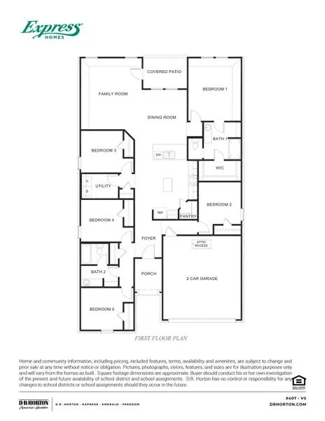 2D floor plan layout of this home in Valor Farms, Royse City, TX (Image 2).