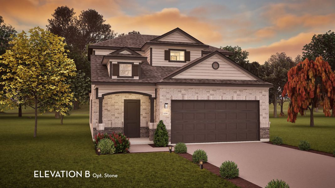 Representative exterior photo of a completed home built from the Mesquite by CastleRock Communities in Serenada, Brookshire, TX (Image 23).