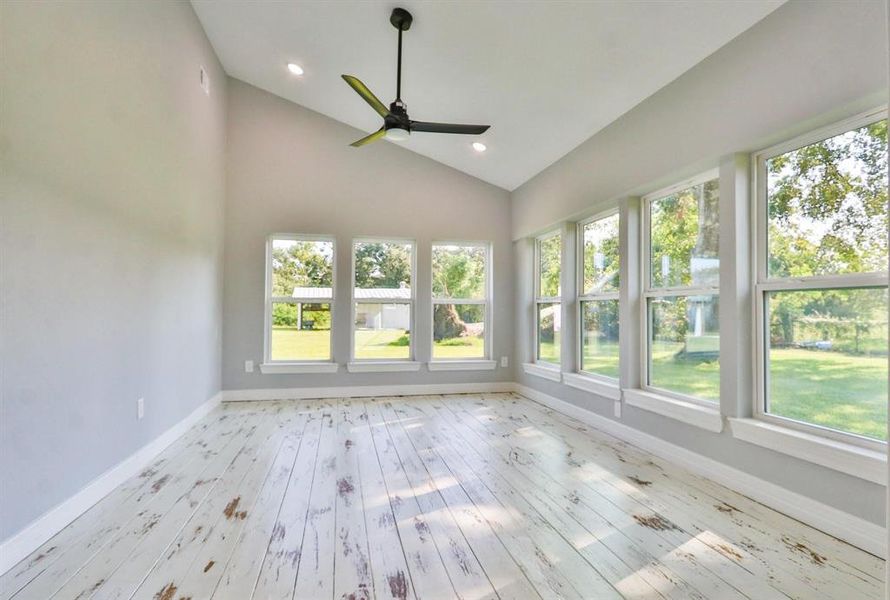 Effortlessly Style and Outstandingly Spaciousness. Stunning original hardwood floors with antique-finished and soaring ceilings compliment this room with amazing backyard views.