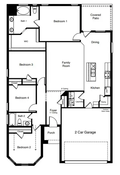 2D floor plan layout of this home in Allen Farms, Lubbock, TX (Image 3). 2D floor plan layout of this home in Allen Farms, Lubbock, TX (Image 3).