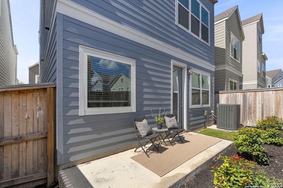 Exterior details and patio area of a home in The Enclave at Whitby, San Antonio (Image 22). Exterior details and patio area of a home in The Enclave at Whitby, San Antonio (Image 22).